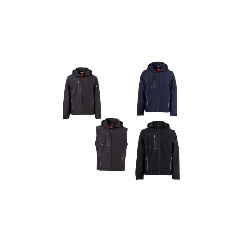 Veste de travail softshell multi-poches stretch...
