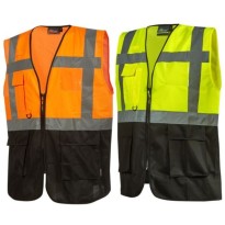 Gilet de Travail Bicolore Multipoches Haute Visibilité...