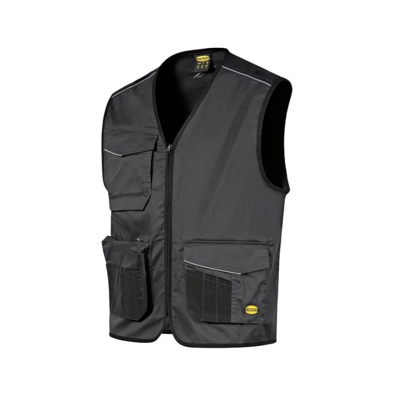 Gilet de travail stretch multipoches zip...