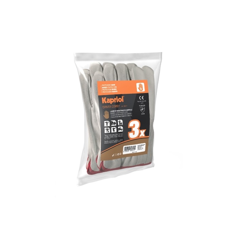 12 Paires - Gants de travail en cuir Kapriol...