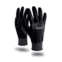 12 Paires - Gants de travail Kapriol en nitrile tout noir...