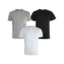 Set de 3 T-shirts 100 % Coton Kapriol 128906 Gris Blanc Bleu