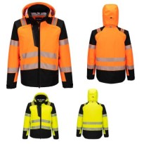 Veste de Travail Portwest Haute Visibilité T166 PW3 Hi-Vis Multipoches Imperméable Stretch