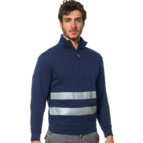 Sweat de travail haute visibilité avec zip court Logica...