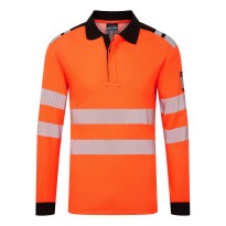 Polo de travail Portwest FR734 haute visibilité manches longues ignifuge