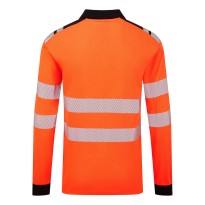 Polo de travail Portwest FR734 haute visibilité manches longues ignifuge