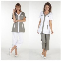 Blouse de travail Molinel DINATFMCBC\TA pour femme esthéticienne et coiffeuse