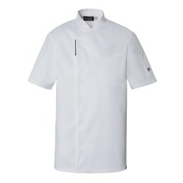 Veste de cuisine Molinel Reko 10703253001 Chef manches courtes stretch