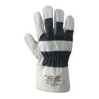 Gants de travail en cuir pleine fleur bovin et toile - 015/B