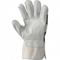 Gants de travail en cuir pleine fleur bovin et toile - 015/B 2