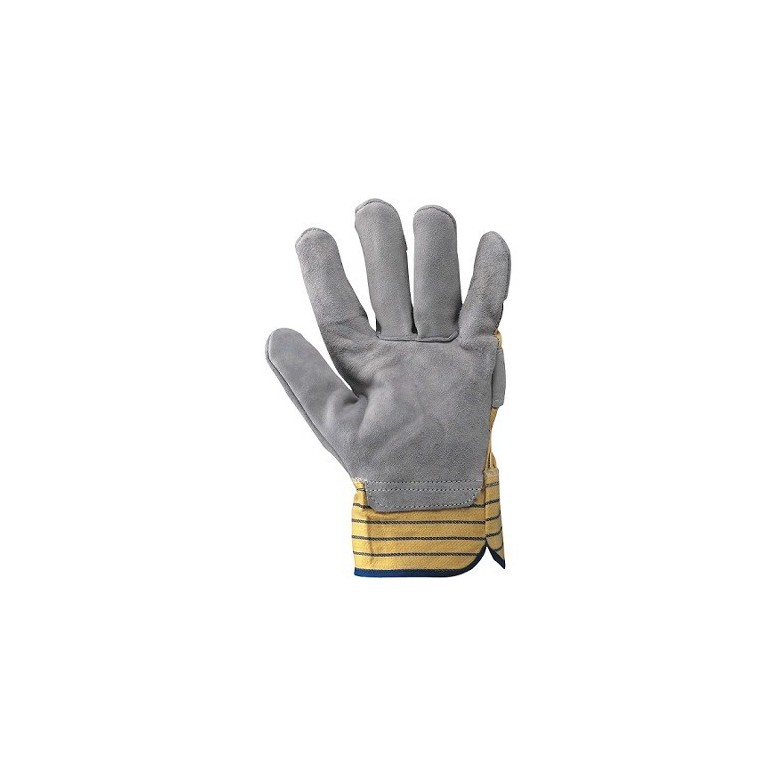 Gants de protection en croûte de cuir et toile...