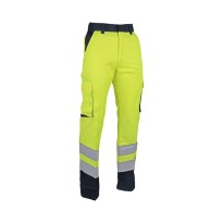 Tous dehors - Pantalon de travail LMA Protection 1563 sans métal multipoches Taille 48 Couleur Bleu Marine Jaune