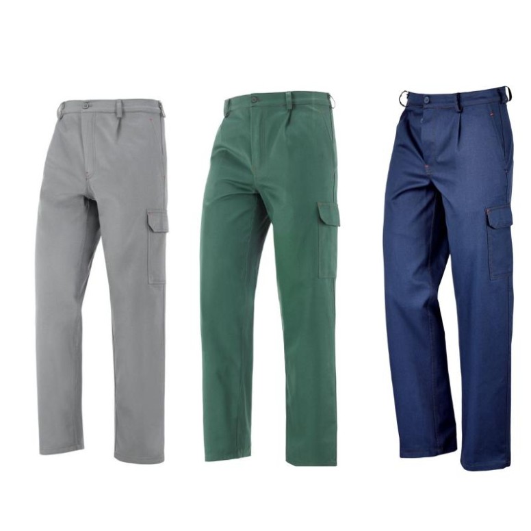 Pantalon Cargo in Coton 100% Sanforisé 435225 Neri