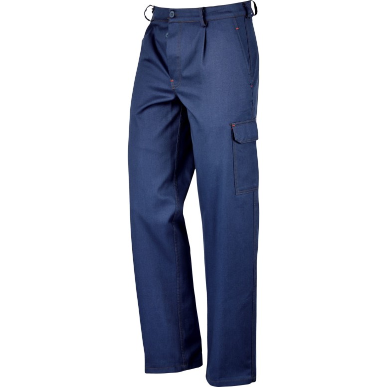 Pantalon Cargo in Coton 100% Sanforisé 435225 Neri
