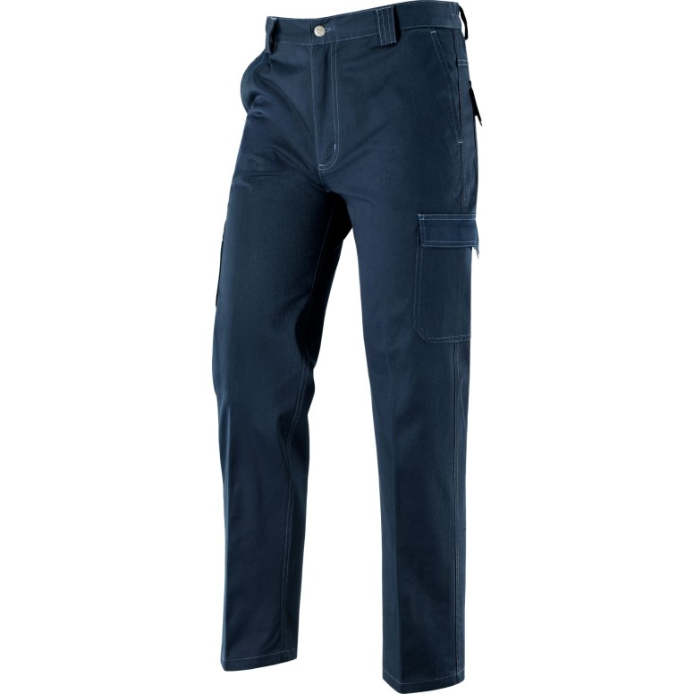 Pantalon de travail Multipoches en tissu Coton...