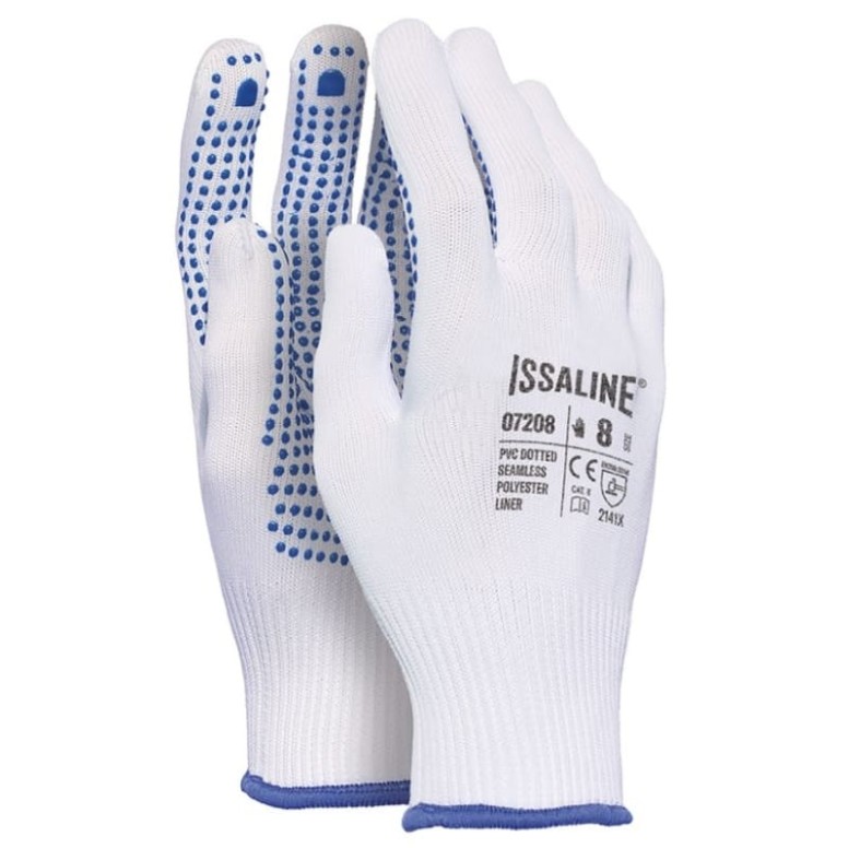 12 Paia - Guanti da Lavoro Polipuntinato PVC -...