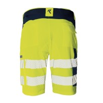 Short de travail haute visibilité multi-poches en tissu stretch de la ligne Issa Line Softshell HI-VI 8454B