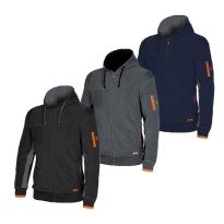 Sweat-shirt de travail en micropolaire avec capuche ISSA LINE - 04807 Ortigara