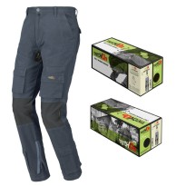 Pantalon de travail ISSA LINE Stretch On 8738 BLEU en 100 % coton avec poches latérales multiples pour l'été