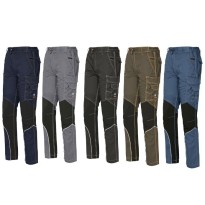 Pantalons de travail Extreme ISSA LINE Stretch 8830B Élastiques à poches multiples Slim Fit