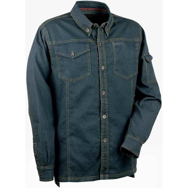Chemise de travail en jean extensible élastique...
