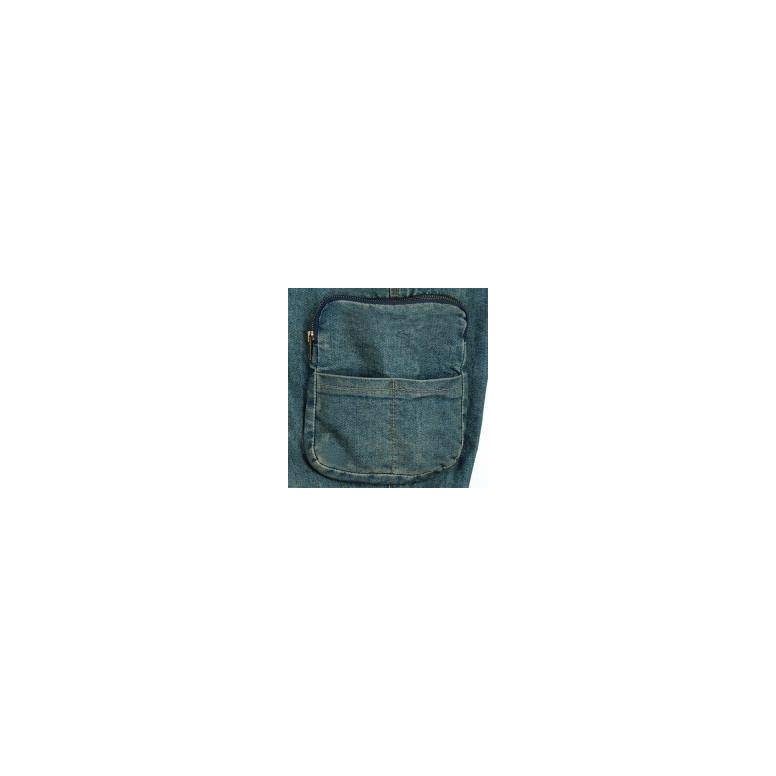 Bermuda de travail en jean stretch élastique à...
