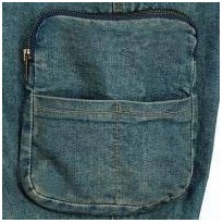 Bermuda de travail en jean stretch élastique à poches multiples Cofra Havana V157-0-00A
