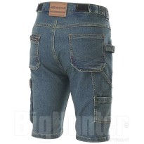 Bermuda de travail en jean stretch élastique à poches multiples Cofra Havana V157-0-00A