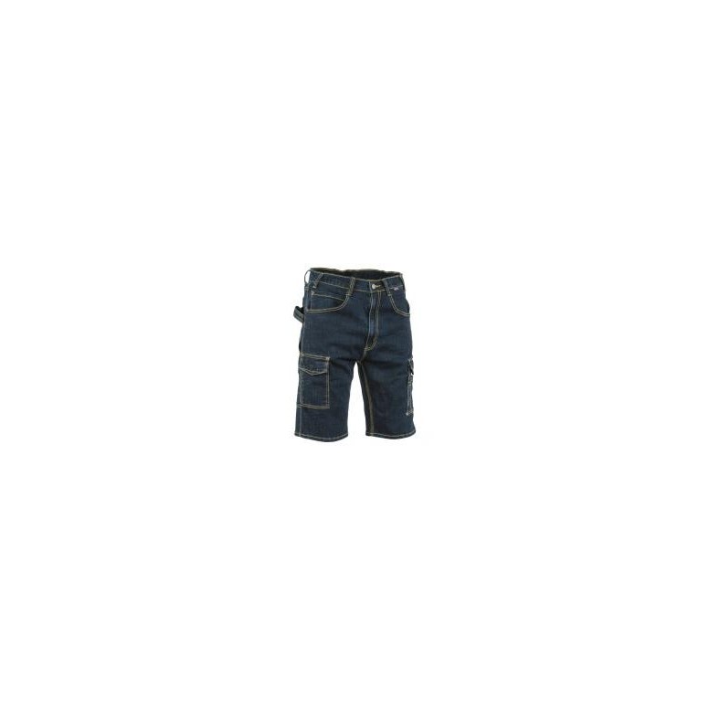 Bermuda de travail en jean stretch élastique à...