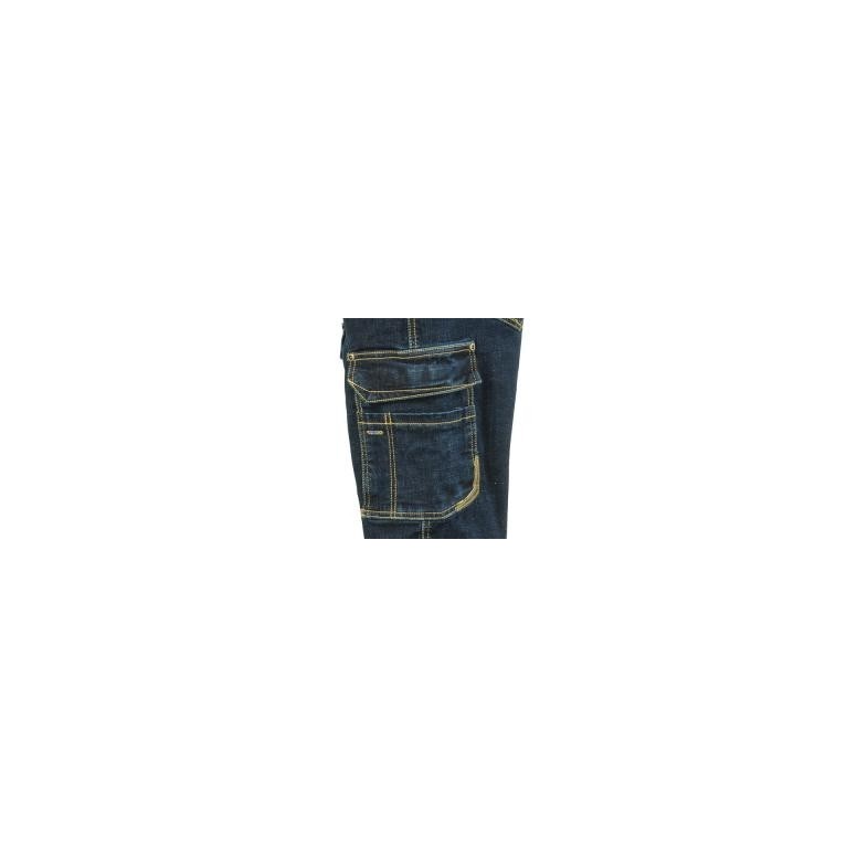 Bermuda de travail en jean stretch élastique à...