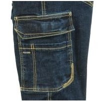 Bermuda de travail en jean stretch élastique à poches multiples Cofra Manacor V497-0-00