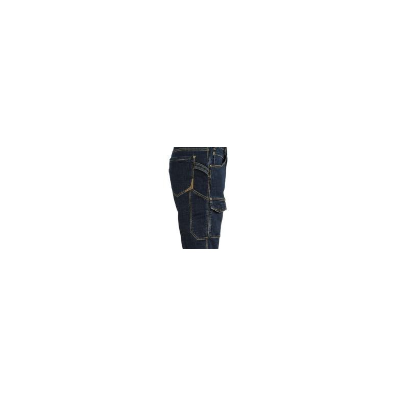 Bermuda de travail en jean stretch élastique à...