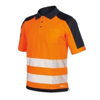 Polo à haute visibilité avec bandes segmentées thermosoudées Issa Line HV 08190N