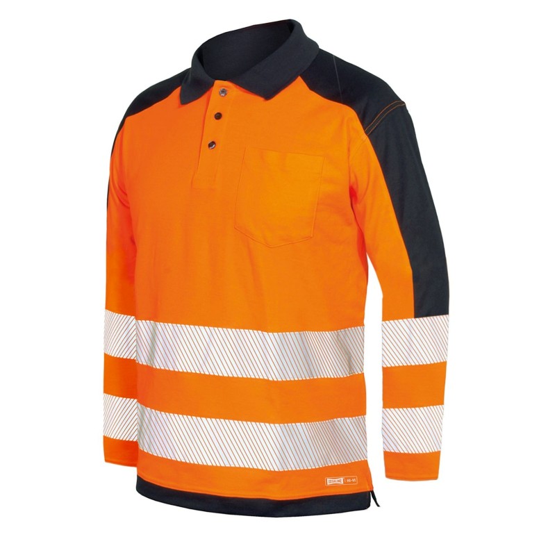 Polo à manches longues Haute Visibilité avec...