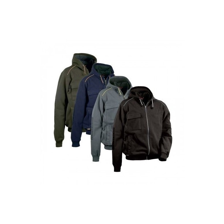 Veste polaire de travail à capuche à poches...