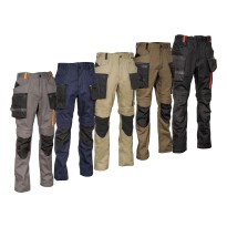 Pantalons de travail extensibles à poches multiples Cofra...