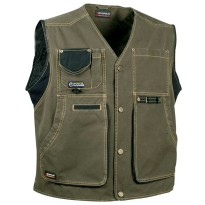 Gilet de travail à poches multiples Cofra Zurich en toile 100% coton V055-0-00