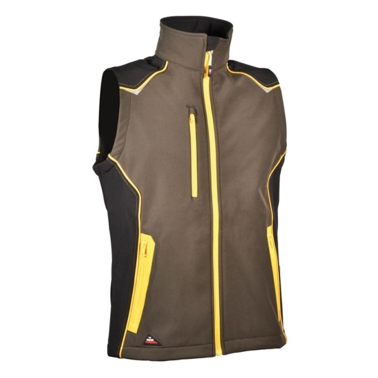 Gilet Softshell de Travail Extensible à Poches...