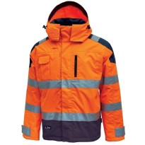 Veste de travail haute visibilité imperméable à poches multiples U-Power Defender HL161YF