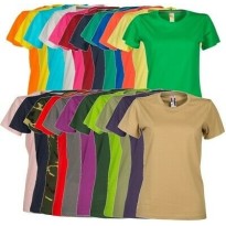 T-shirt Sunset Femme Col rond à manches courtes en coton - Payper AY 7446
